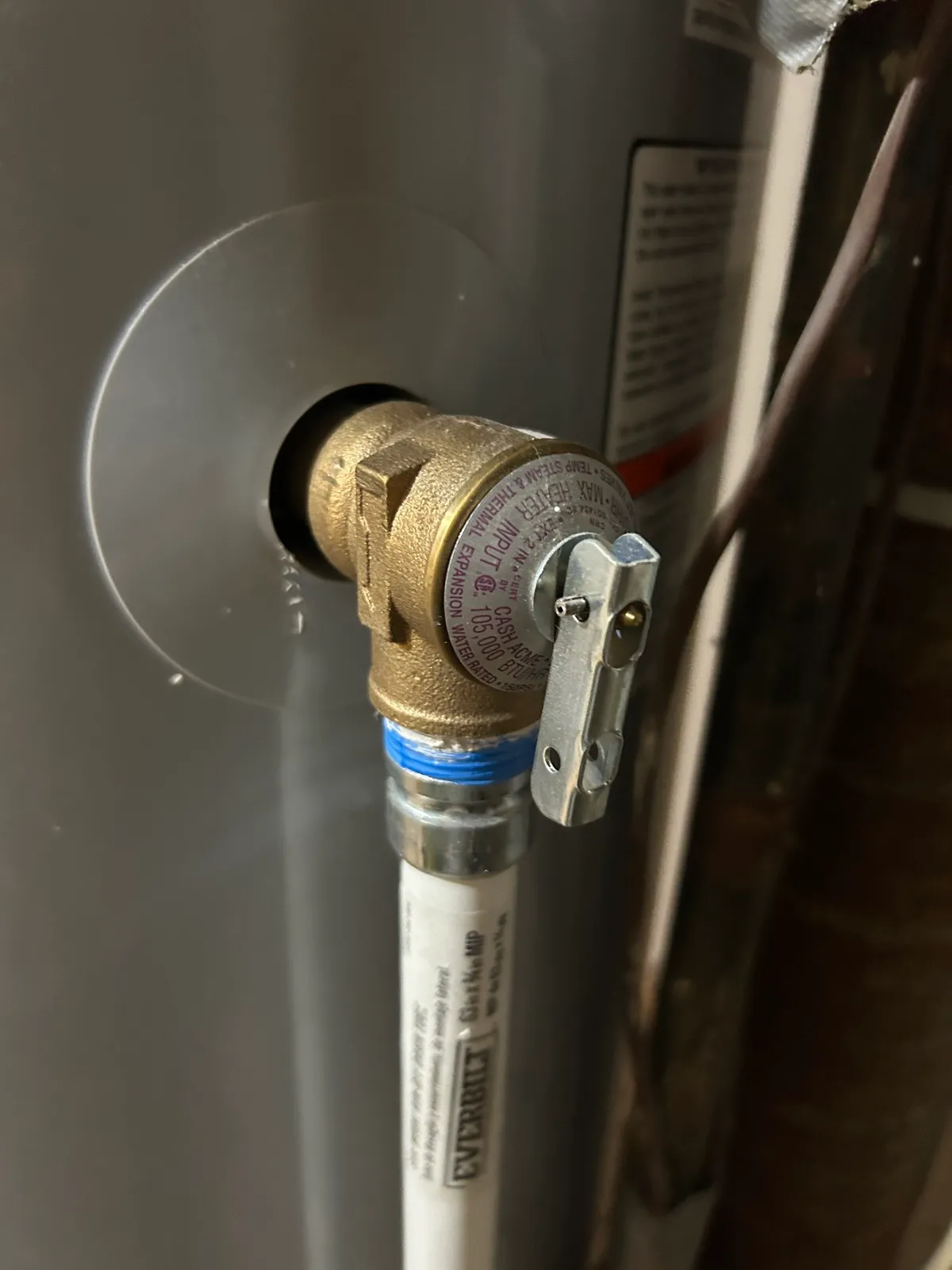 Replaced shutoff valve and supply line at a water heater